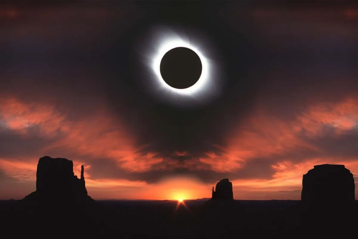 ویدیوی خیره‌کننده از خورشیدگرفتگی کامل روز گذشته