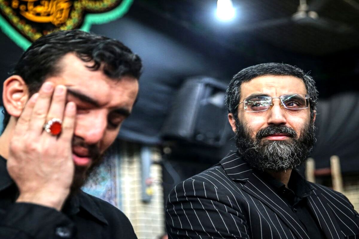  پسر سردار سلیمانی در ختم مادر مداح معروف + عکس