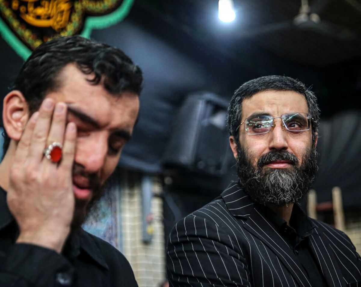  پسر سردار سلیمانی در ختم مادر مداح معروف + عکس