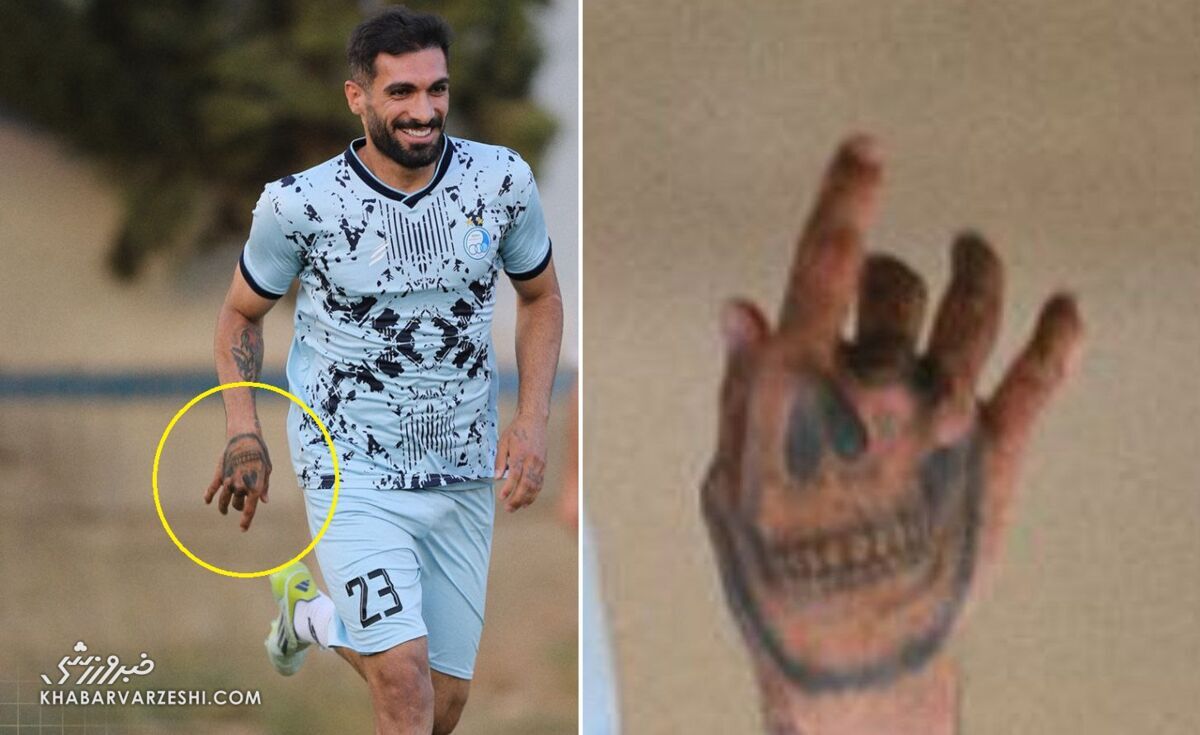 تتو ترسناک بازیکن استقلال جنجالی شد