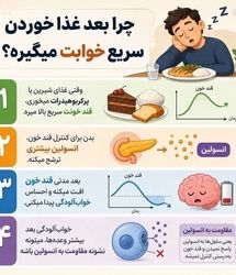 علت خواب آلودگی بعد از خوردن غذا+اینفوگرافیک