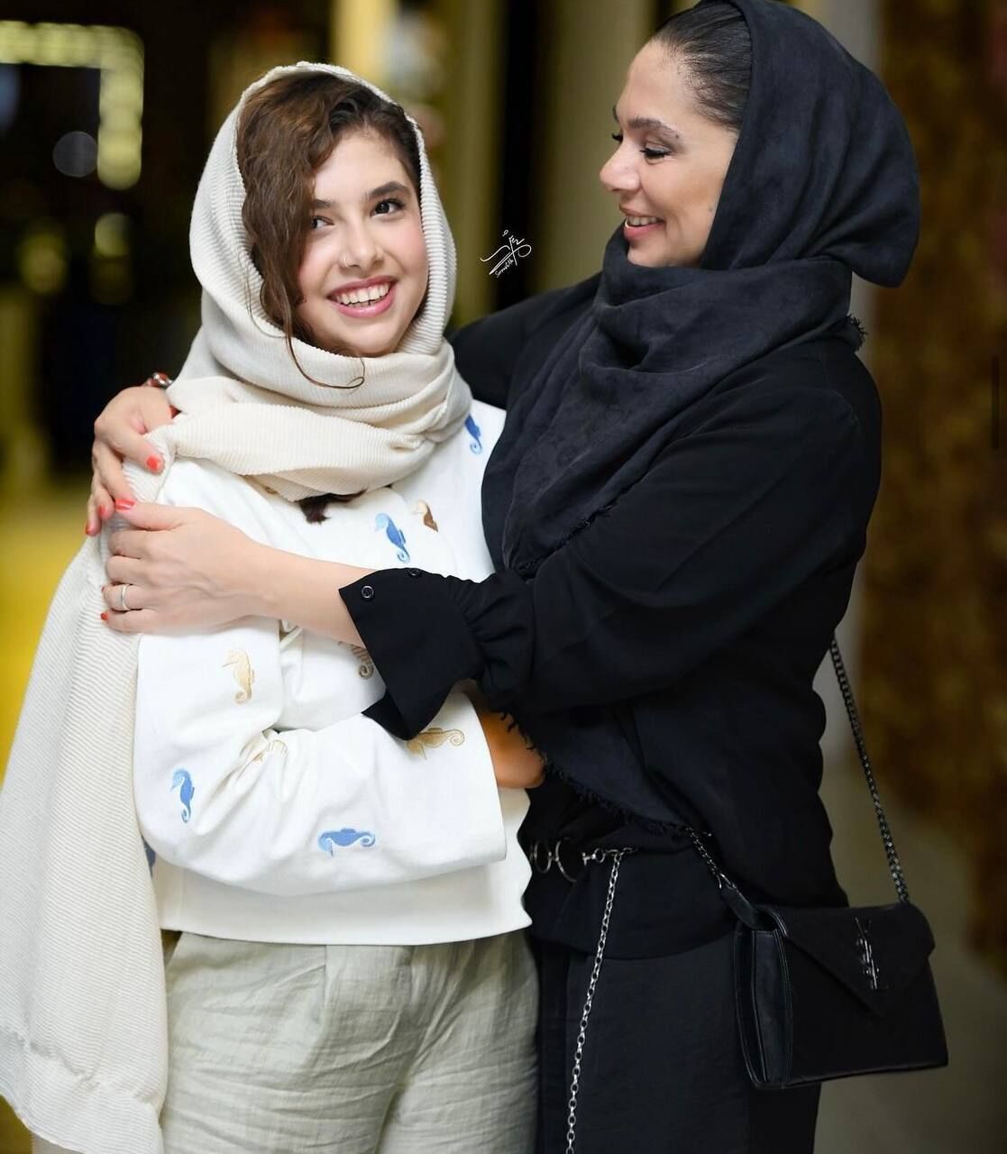 نفس بازغی با پدر جذابش/ عکس