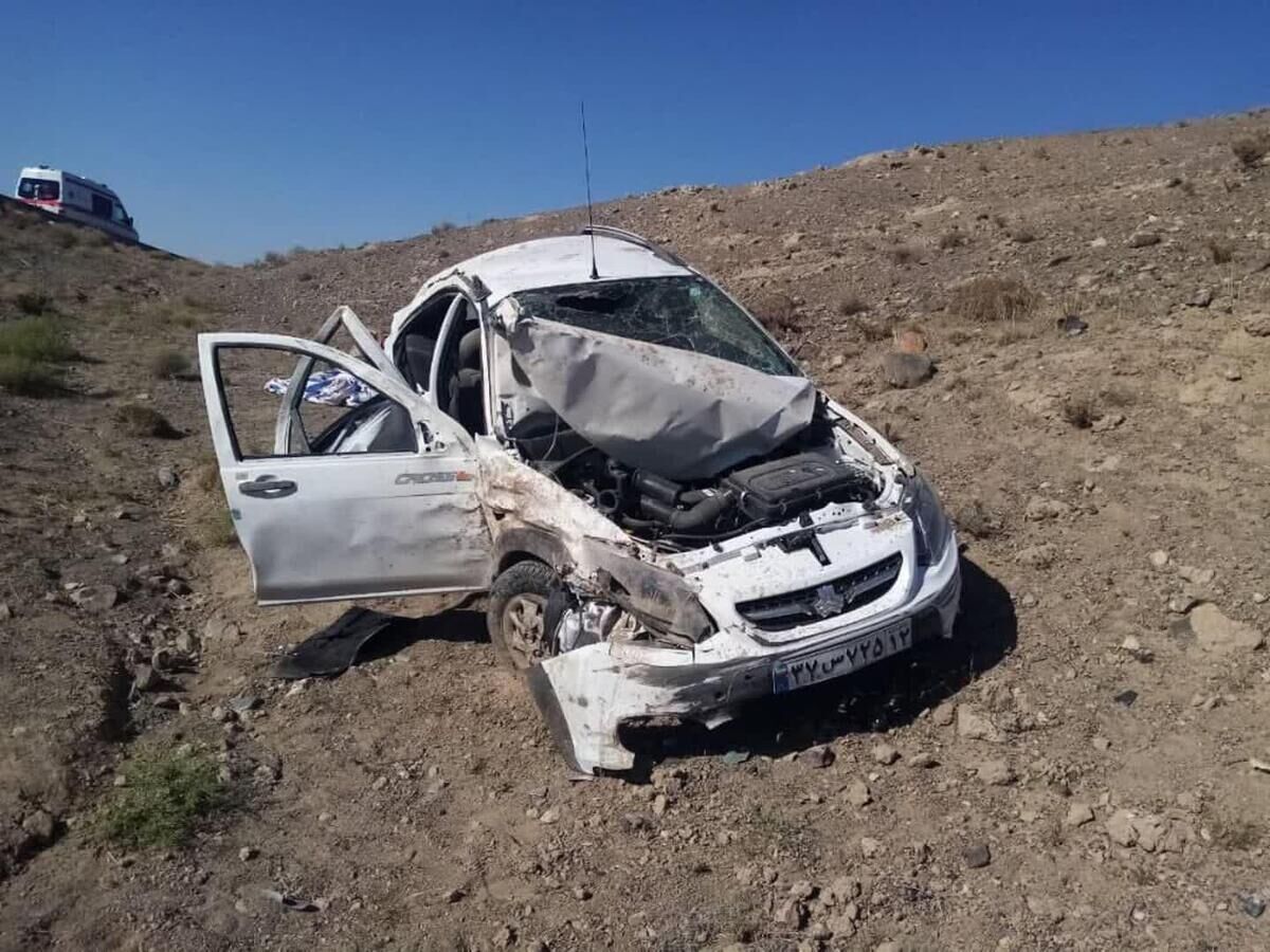 واژگونی هولناک خودرو کوئیک در سمنان ۵ مصدوم برجای گذاشت