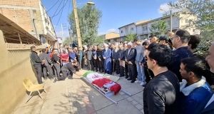 تشییع پیکر صابر کاظمی در زادگاهش آق‌قلا
