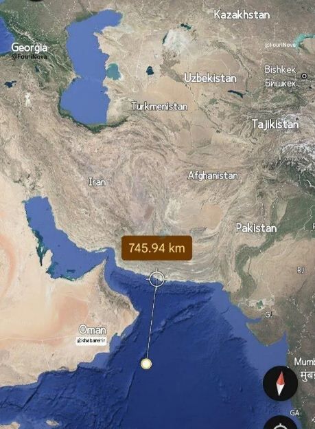 فاصله دقیق ناو آبراهام لینکلن تا ایران