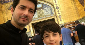  نجم الدین شریعتی و پسرش در کربلا/ عکس