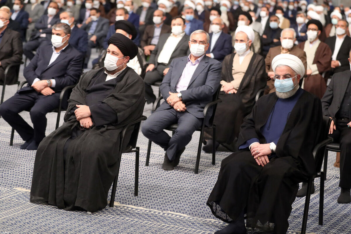 حضور حسن روحانی در دیدار کارگزاران نظام با رهبر انقلاب