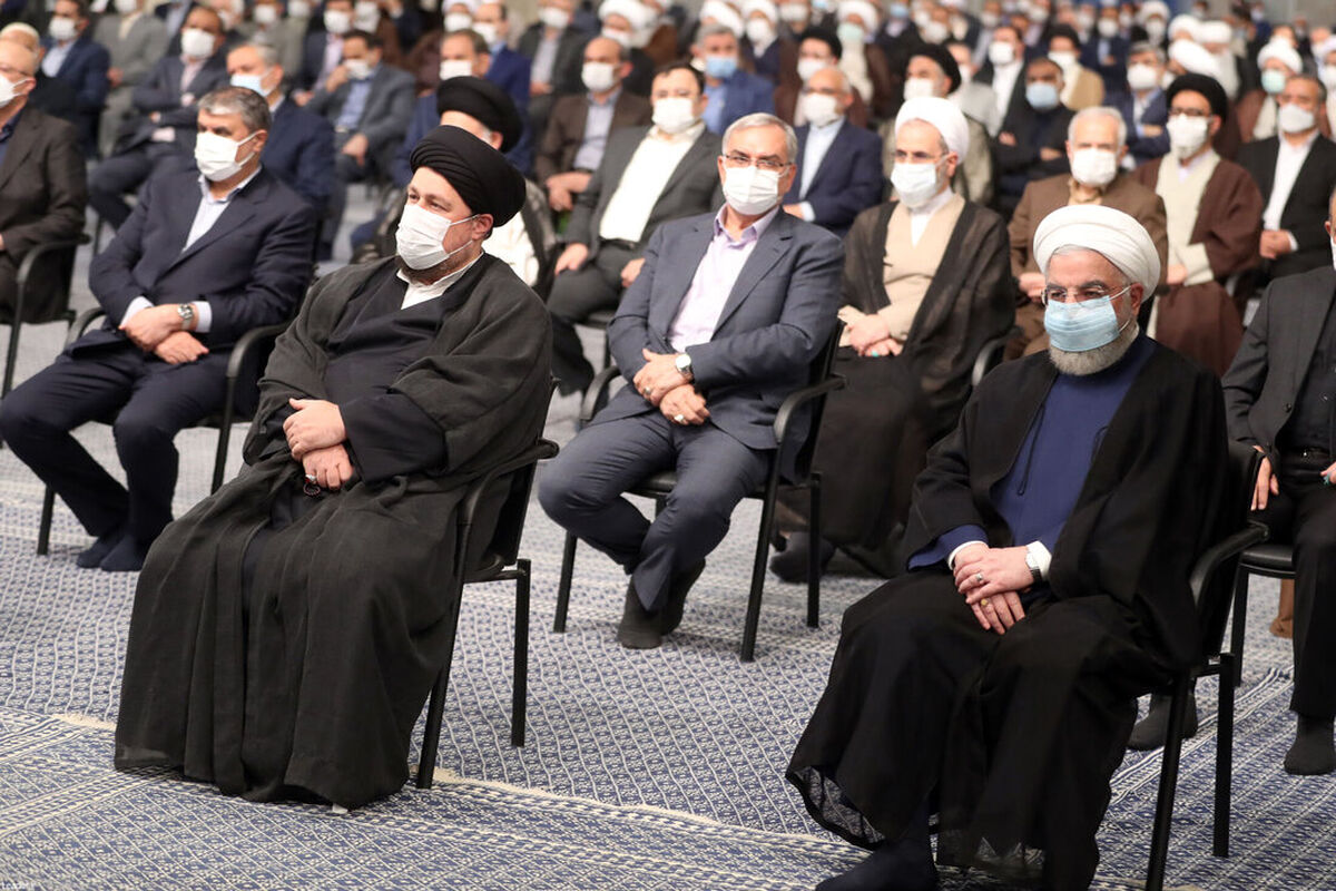 حضور حسن روحانی در دیدار کارگزاران نظام با رهبر انقلاب