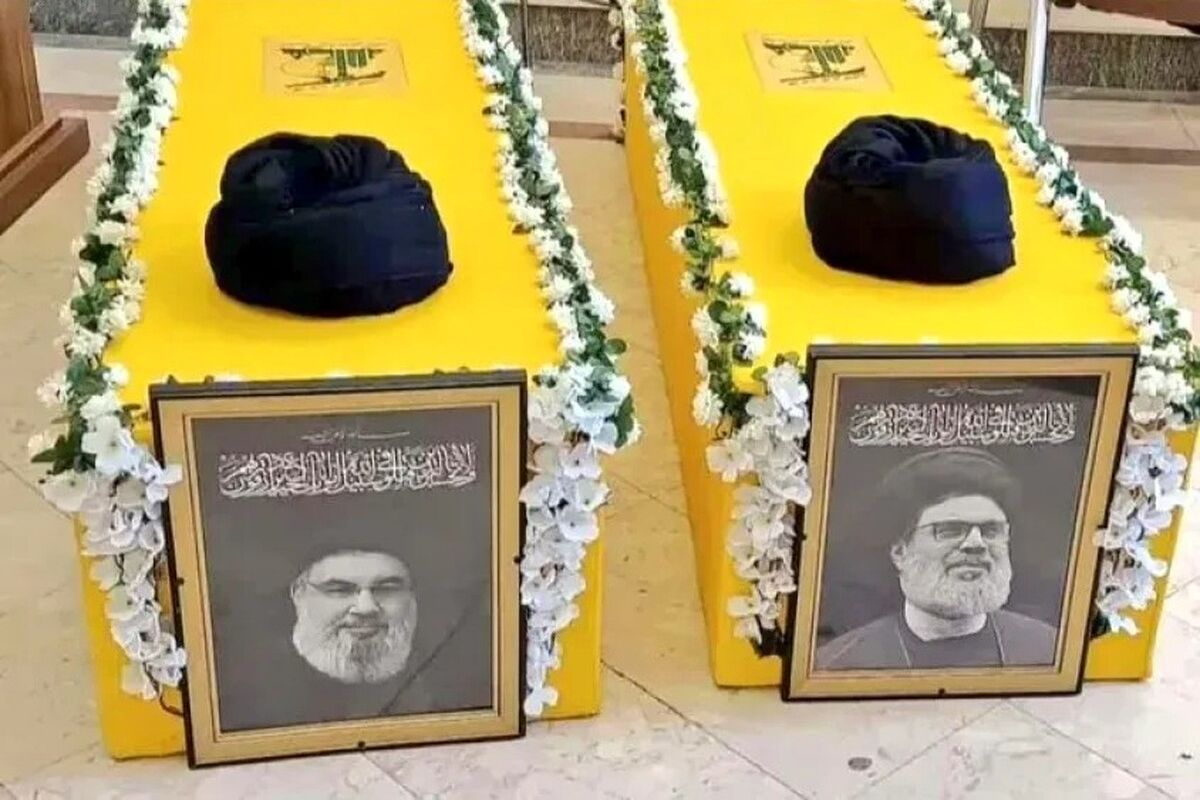 آمادهسازی تابوتهای شهیدان سیدحسن نصرالله و هاشم صفیالدین