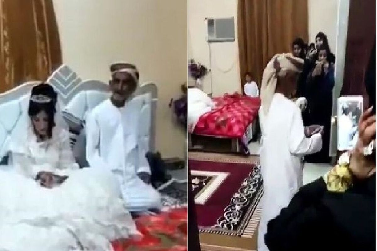 ازدواج جنجالی پیرمرد ۸۰ ساله با دختر ۱۲ ساله + فیلم دردناک